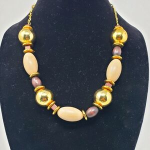 20" Beaded Gold-Tone Statement Necklace